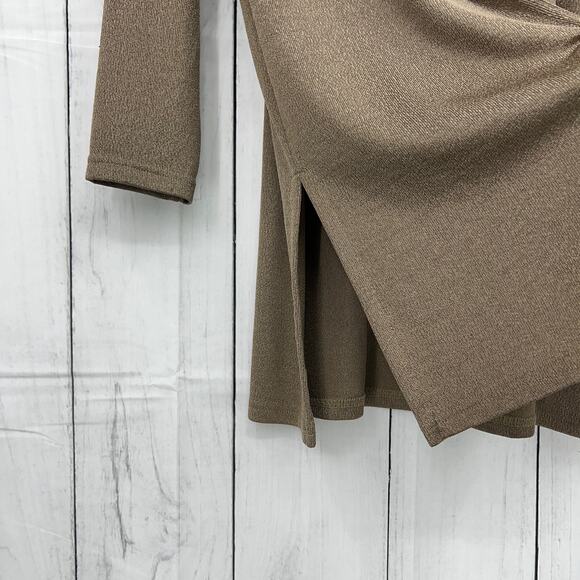 K T McKenzie MEDIUM VINTAGE Brownish Gold Long Sleeve Duster Cardigan Sweater - Picture 4 of 7